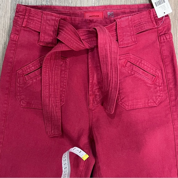 Mother Jeans The Tie Patch Looker Red Skinny Slim Fruit Punch Pants Holiday - Picture 11 of 16